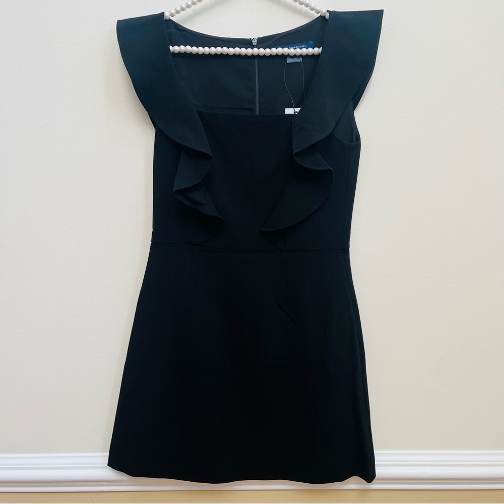 French Connection Whisper Sleeveless Ruffle Shoulder Mini Dress NWT - Picture 2 of 10